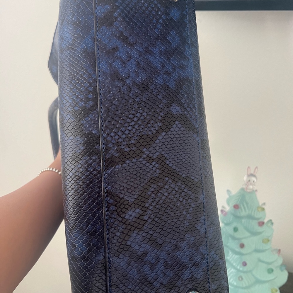 Michael Kors Hamilton Blue Python Snake Soft Leather - Picture 10 of 12